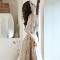 Cute tulle long A line prom dress evening dress - Thumbnail 4