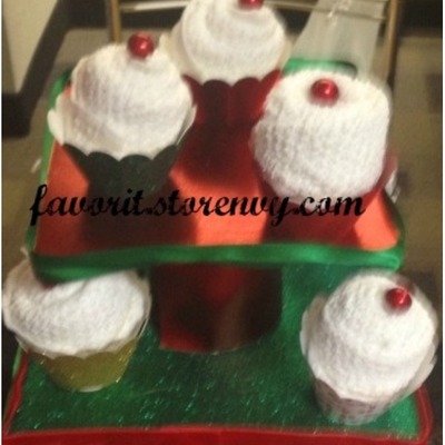 Towel cake washcloth cupcakes-christmas theme