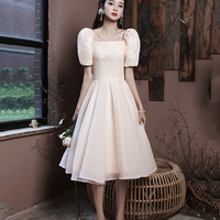 Cute tulle short prom dress with bow fashion girl dress - Thumbnail 2