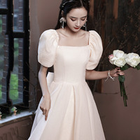 Cute tulle short prom dress with bow fashion girl dress - Thumbnail 4