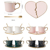 Love Heart Couple Mug With Plate Set - 2 sets - Thumbnail 6