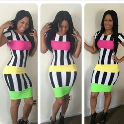 Black and white fitted dress 