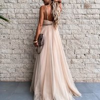 SP1605,Sexy prom dress spaghetti straps long evening dresses tulle formal gown - Thumbnail 1