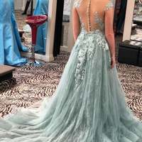 SP1557,Charming lace prom dress cap sleeves evening dress a-line shool prom dresses - Thumbnail 1