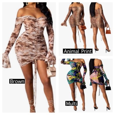 Flare sleeve bodycon-td - Thumbnail 4