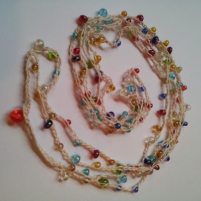 Crochet beaded necklace