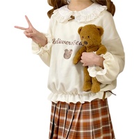 Sweet and cute bow fungus lace sweater - Thumbnail 4