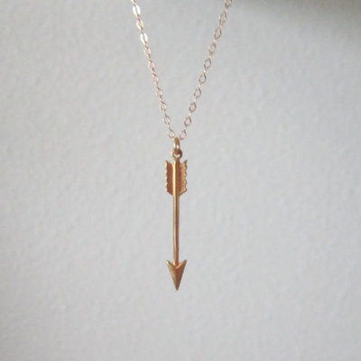 Arrow necklace on gold filled chain