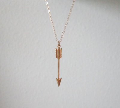 Arrow necklace on gold filled chain