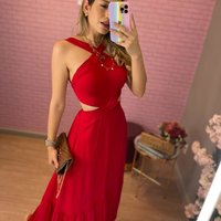 SP1970,Unique red long prom dress,satin evening dresses - Thumbnail 1