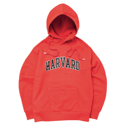 VINTAGE "HARVARD" HOODIE ( BLACK / RED )