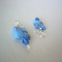 Eco Blue Earrings - Handmade  - Thumbnail 1