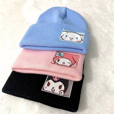 Cute anime knit wool hat beanie aesthetic casual e-girl kawaii korean japanese harajuku