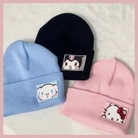 Cute Anime Knit Wool Hat Beanie Aesthetic Casual E-Girl Kawaii Korean Japanese Harajuku - Thumbnail 7