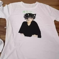 Cute Anime Boy Cat Ears Cartoon Graphic Print Oversize Short Sleeve Shirt Summer Aesthetic Casual E-Girl Kawaii Korean Japanese Harajuku - Thumbnail 5