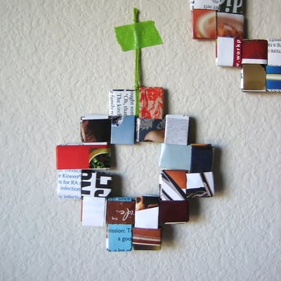 Happy trio of eco ornaments - colorful