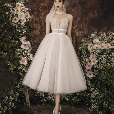 Cute tulle short prom dress a line homecoming dress - Thumbnail 3