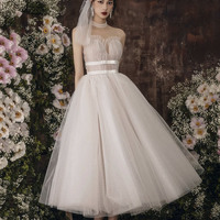 Cute tulle short prom dress A line homecoming dress - Thumbnail 2