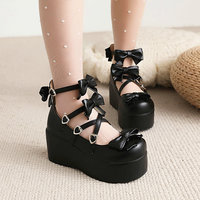 Bowknot Straps Clunky Platform Shoes  - 3colors - Thumbnail 1