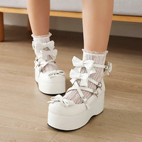 Bowknot Straps Clunky Platform Shoes  - 3colors - Thumbnail 3
