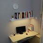 IVORY Color 80x21cm FLOATING WOODEN SHELF UNIT INVISIBLE WALL MOUNTED LED SHELF - Thumbnail 4