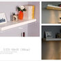 IVORY Color 42x21cm FLOATING WOODEN SHELF UNIT INVISIBLE WALL MOUNTED LED SHELF - Thumbnail 1