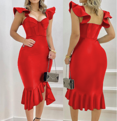 Casual Sexy Ruffled Sleeveless Dress