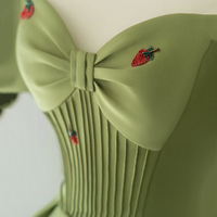 Cute strawberry long prom dress green evening gown - Thumbnail 2