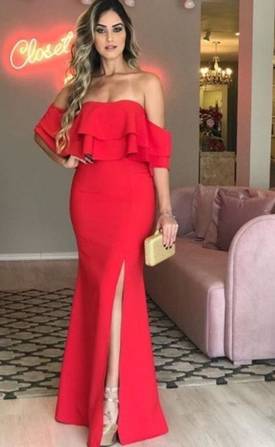 Red Mermaid Prom Dresses Strapless Off the Shoulder Side Slit Evening Formal Gowns,1287