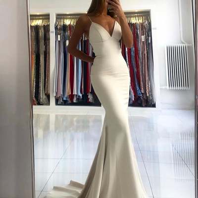 Sp1115,simple prom dress,spaghetti straps mermaid evening party dress