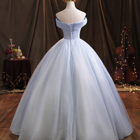 Blue tulle lace long ball gown dress formal dress - Thumbnail 5