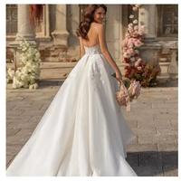 Spaghetti Straps Boho Wedding Dress Sexy V Neck Backless Beach Bridal Dresses With Slit A Line Tulle Civil Bohemian Engagement Bride Gowns  - Thumbnail 1