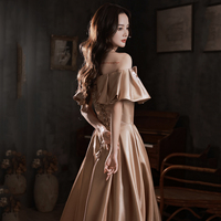 Lovely Bow Satin Long Ball Gown Formal Dress - Thumbnail 5