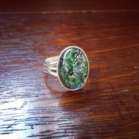 "Stefani" Green Opal Ring - Thumbnail 1