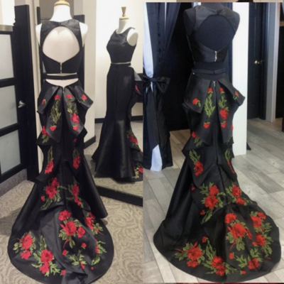 Two piece prom dresses with embroidery  - Thumbnail 4