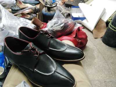 Cheap Price Black Genuine Leather Customize Split Toe Design Lace Up Made On Order Shoes