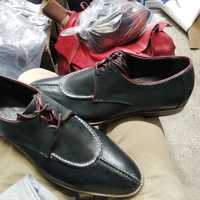 Cheap Price Black Genuine Leather Customize Split Toe Design Lace Up Made On Order Shoes - Thumbnail 2