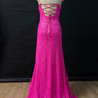 Hot Pink Straps Prom Dress with Slit-1