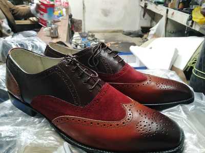 Luxury Multicolor Leather Suede Lace Up Wedding Shoes