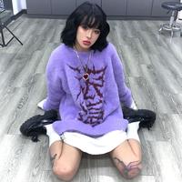 Japanese Women Sweater Harajuku Purple - Thumbnail 3