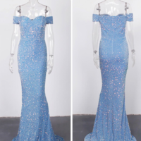 Off The Shoulder Mermaid Bodycon Long - Thumbnail 4