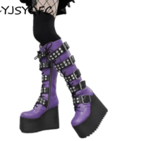 Punk Gothic Style Metal Rivets Platform - Thumbnail 3