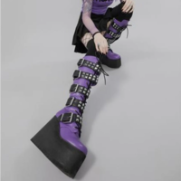 Punk Gothic Style Metal Rivets Platform - Thumbnail 4