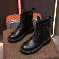 White Lace Up Punk Ankle Boot For Women - Thumbnail 3