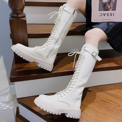 Gothic shoes female fashion leather 