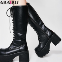 Female Street Cosplay Rivet Black Shoes Woman - Thumbnail 4