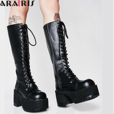 Female street cosplay rivet black shoes woman