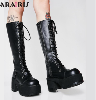 Female Street Cosplay Rivet Black Shoes Woman