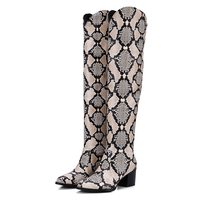 Over The Knee Boots Woman Long Boot Snake Print  - Thumbnail 3