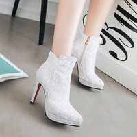 Autumn Winter High Heels Sexy Ankle Boots - Thumbnail 2